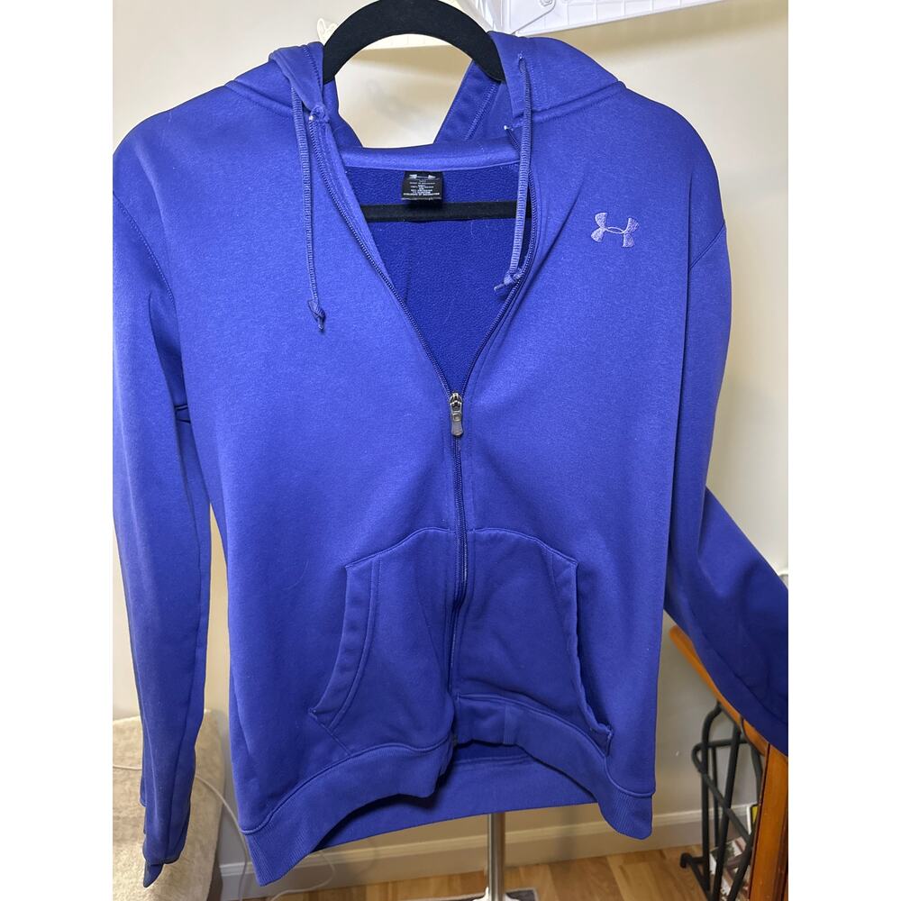 Under Armour Purple Fleece Hoodie & Sweatshirt Women Long Sleeve Full Zip Size M